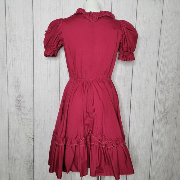 Vintage Malco Modes Red Westerm Square Dance Rockabilly Dress Size 10 - Picture 7 of 10